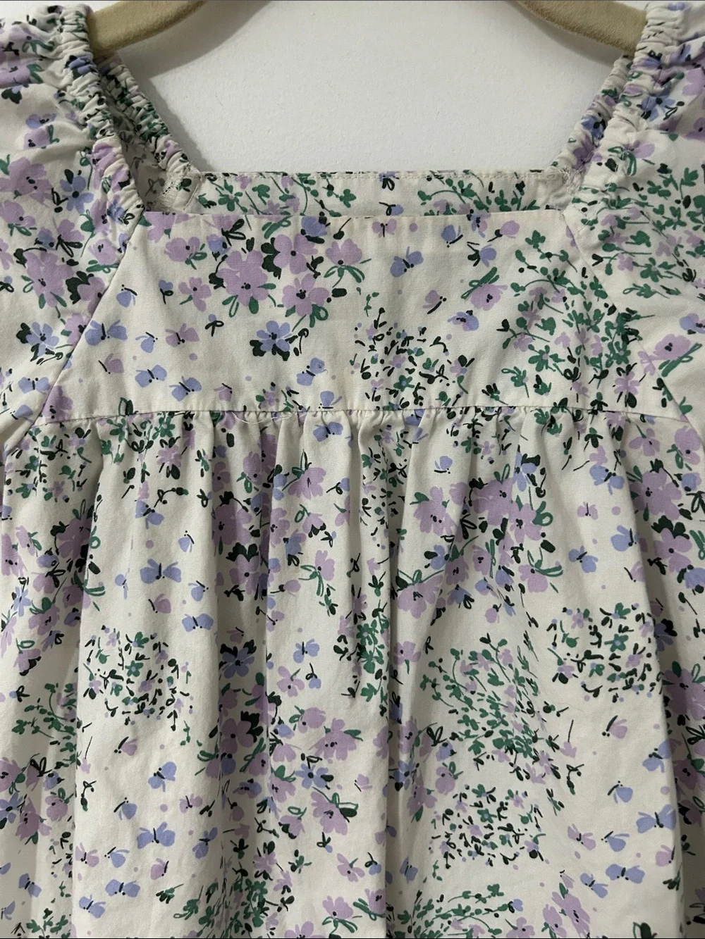 Crewcuts Girls Floral Puff-Sleeve Dress Size 3 Summer Playful Sweet Cottagecore